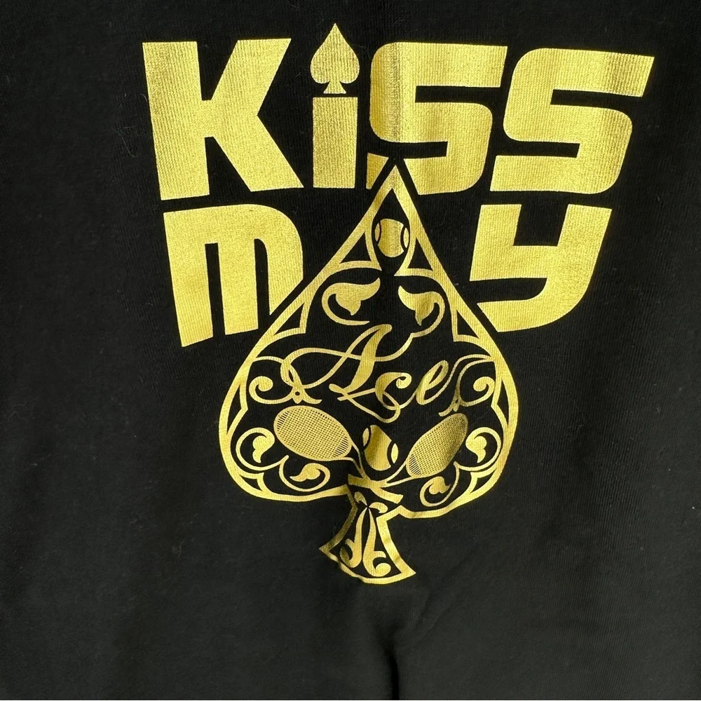 Nike Tennis Black and Gold Graphic Tee with Gold Kiss My Ace NYC10 Collection